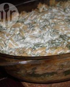 Запеканка из макарон с грибами