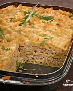Запеканка из макарон с мясом