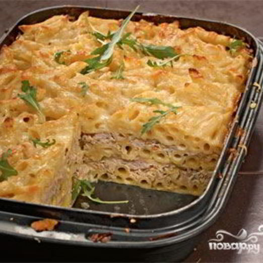 Запеканка из макарон с мясом
