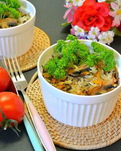 Запеканка из рисового микса с овощами