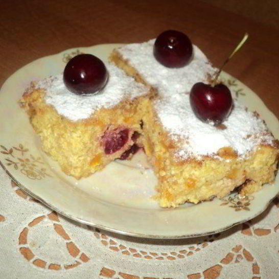 Рецепт запеканки из творога и кукурузных хлопьев с курагой