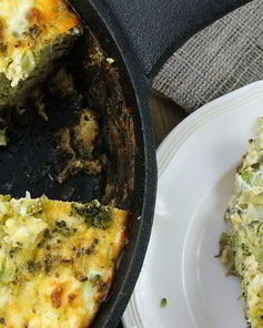 Запеканка с брокколи, и сыром, и грибами