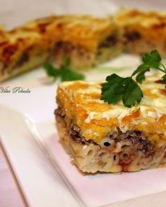 Запеканка с фаршем под тыквенной шубкой