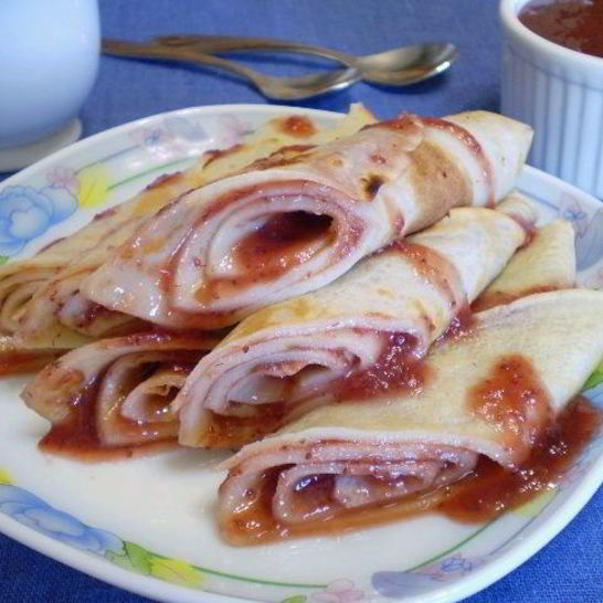 Рецепт блинчиков с джемом