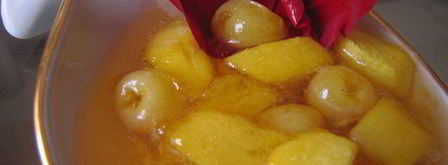 джем из черешни и персиков с лепестками роз. Шаг 6