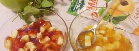 запеченные яблоки с джемом и бананом. Шаг 3