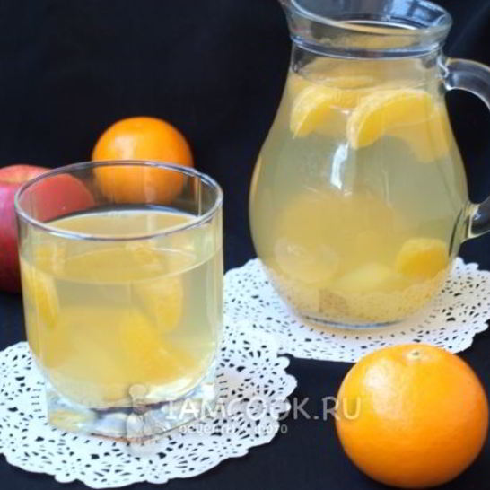 Рецепт компота из мандаринов и яблок