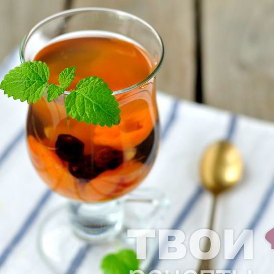 Рецепт компота из сухофруктов с лимоном и мелиссой