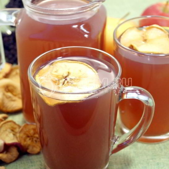 Рецепт компота из сушеных яблок с ягодами