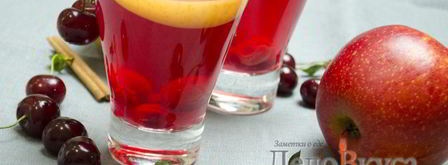 компот из вишни и яблок с корицей. Шаг 6