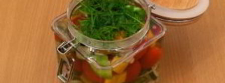 черри, огурцы, болгарский перец маринованные по-быстрому. Шаг 9