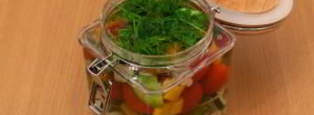 черри, огурцы, болгарский перец маринованные по-быстрому. Шаг 10