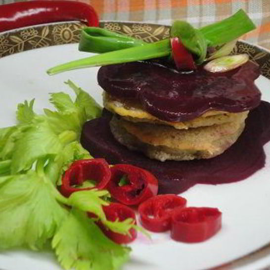 Рецепт кабачков в кляре с маринованной свеклой