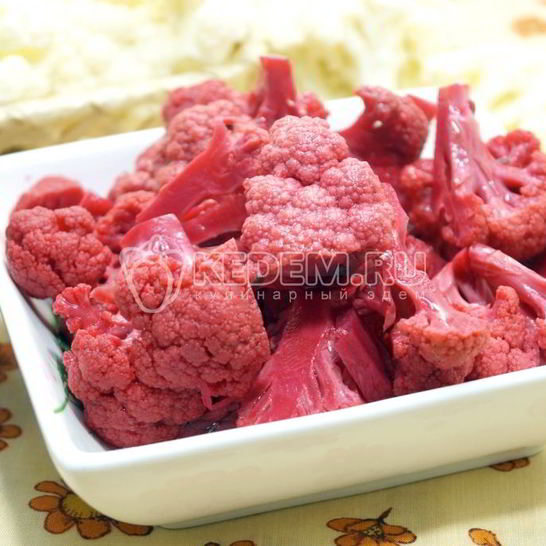 Рецепт маринованной цветной капусты со свеклой