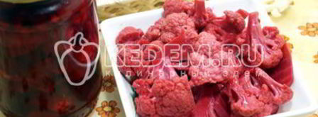 маринованная цветная капуста со свеклой. Шаг 12