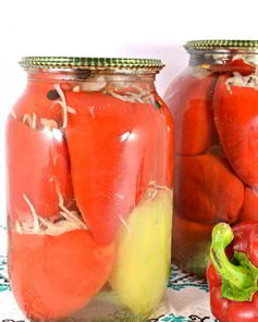 Маринованный перец фаршированный капустой на зиму