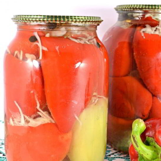 Рецепт маринованного перца фаршированного капустой на зиму