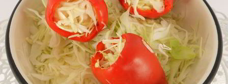 маринованный перец фаршированный капустой на зиму. Шаг 3