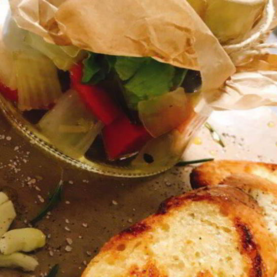 Рецепт маринованных овощей на хрустящем багете