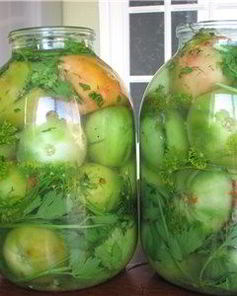 Помидоры зеленые фаршированные на зиму