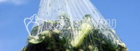 быстрые малосольные огурцы в пакете. Шаг 5