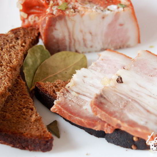 Рецепт сала в луковой шелухе