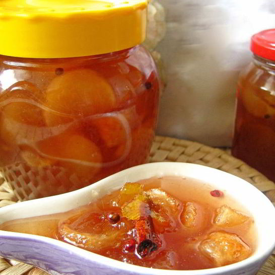 Рецепт варенья из инжирного персика с лимоном и розовым перцем