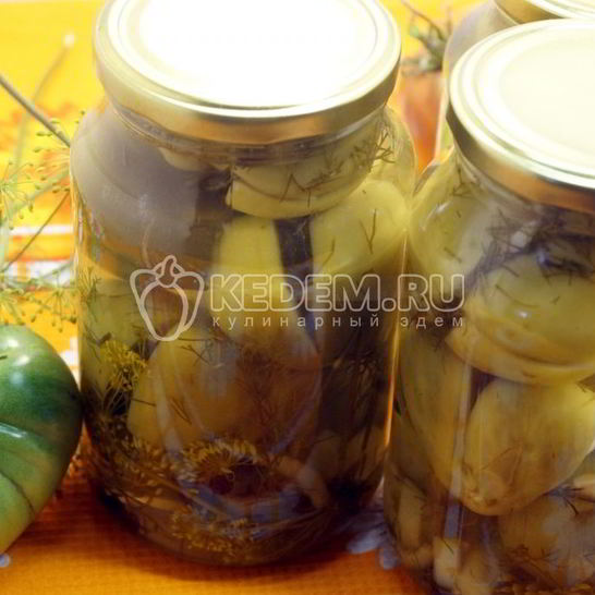 Рецепт вкусных зеленых помидоров на зиму