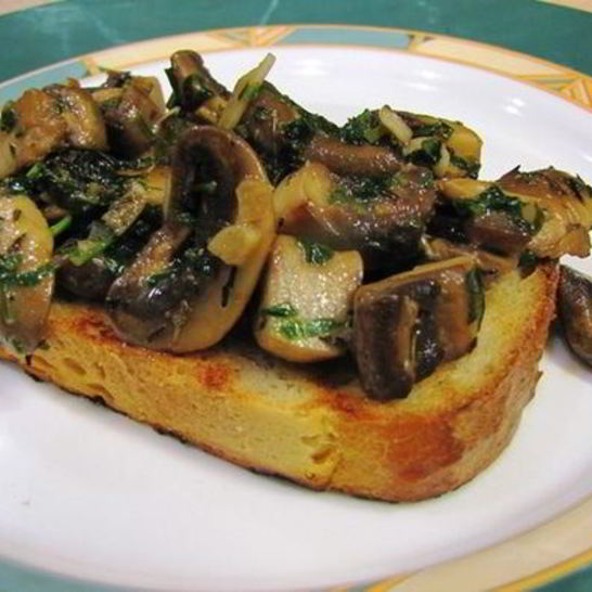 Рецепт брускетты с грибами