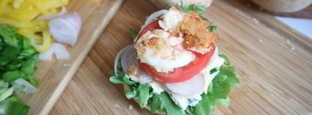 бургер с креветками и голубым сыром. Шаг 16