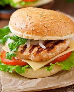 Бургер с сыром и курицей