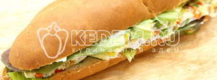 бутерброд с овощами и омлетом. Шаг 9