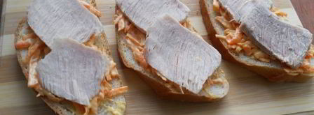 бутерброды с морковью и отварным мясом. Шаг 3
