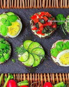 Бутерброды с овощами и зеленью