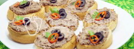 бутерброды с паштетом из куриной печени. Шаг 13