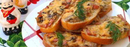 бутерброды с шампиньонами и колбасой в духовке. Шаг 6