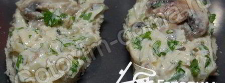 бутерброды с шампиньонами и сыром. Шаг 3