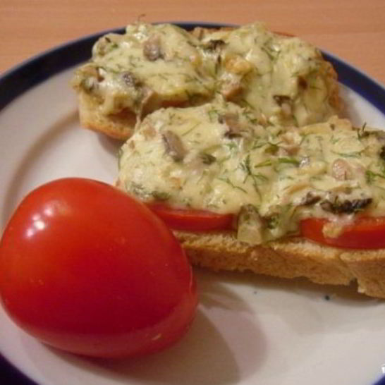 Рецепт бутербродов с шампиньонами