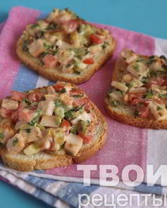 Бутерброды, запеченные с ветчиной