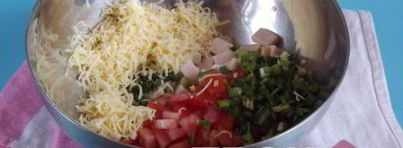 бутерброды, запеченные с ветчиной. Шаг 3