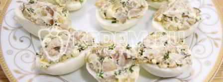 яйца фаршированные грибами. Шаг 6