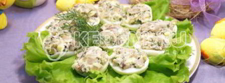 яйца фаршированные грибами. Шаг 8