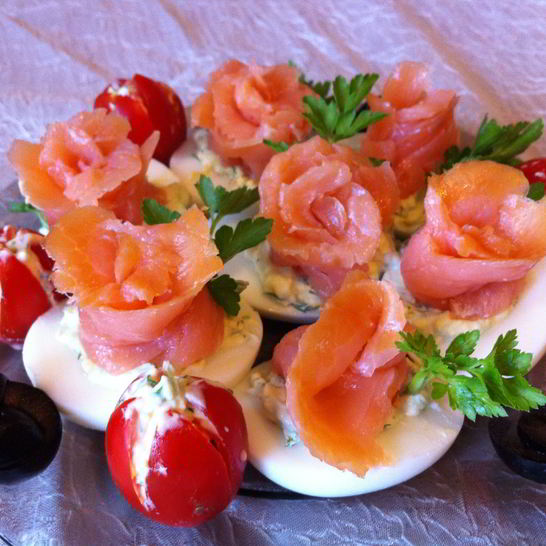 Рецепт яиц фаршированных семгой