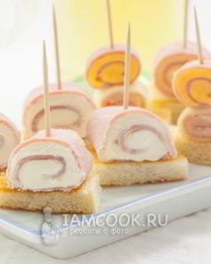 Канапе с ветчиной и сыром