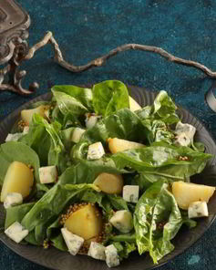 Картофель, шпинат и голубой сыр