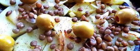 фриттата с картофелем, чечевицей и оливками. Шаг 6