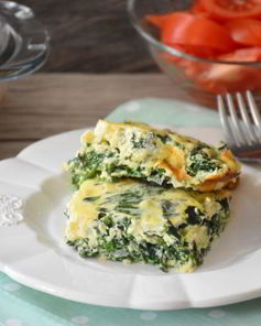 Фриттата со шпинатом и сыром