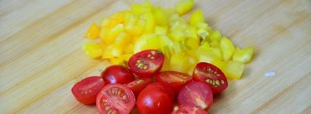 фриттата со стручковой фасолью помидорами черри и грибами. Шаг 5