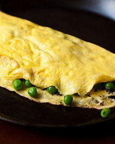 Гороховый омлет с мятой и маскарпоне