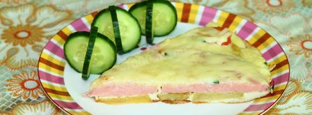 картофельный омлет с вареной колбасой. Шаг 5